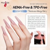 Missgel Hema TPO Free Gel Constructeur à Faible Odeur Marque Privée 1KG 15g 30g Gel Dur Personnalisé Sans Chauffage pour Extension d'Ongles