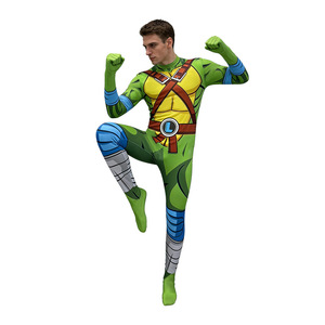Costume de cosplay des Tortues Ninja Mutantes Adolescentes, ensemble complet, taille adulte, tenue de jeu de rôle pour fête d'Halloween, design coquille verte et bleue - Product Image 2