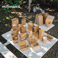 Boîte à emporter en papier kraft écologique haut de gamme, imperméable, pour la restauration rapide, emballage imprimé, qualité alimentaire