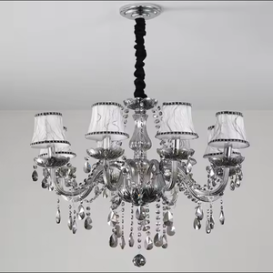 Lámpara colgante de plata europea, vela moderna de 3 capas, piezas de brazo de cristal, lámpara de araña - Product Image 3