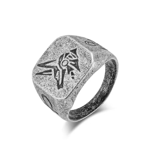 Anello alla Moda in Acciaio Inossidabile con Testa di Lupo Anubis Guardiano, Gioiello Retrò dell'Antico Egitto - Product Image 3