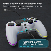 Controlador de Juego P5 con Cable USB SZ-5005W, Macroprogramable, para Consola de Videojuegos PS5 Slim Pro, con Gatillos Hall y Luz RGB
