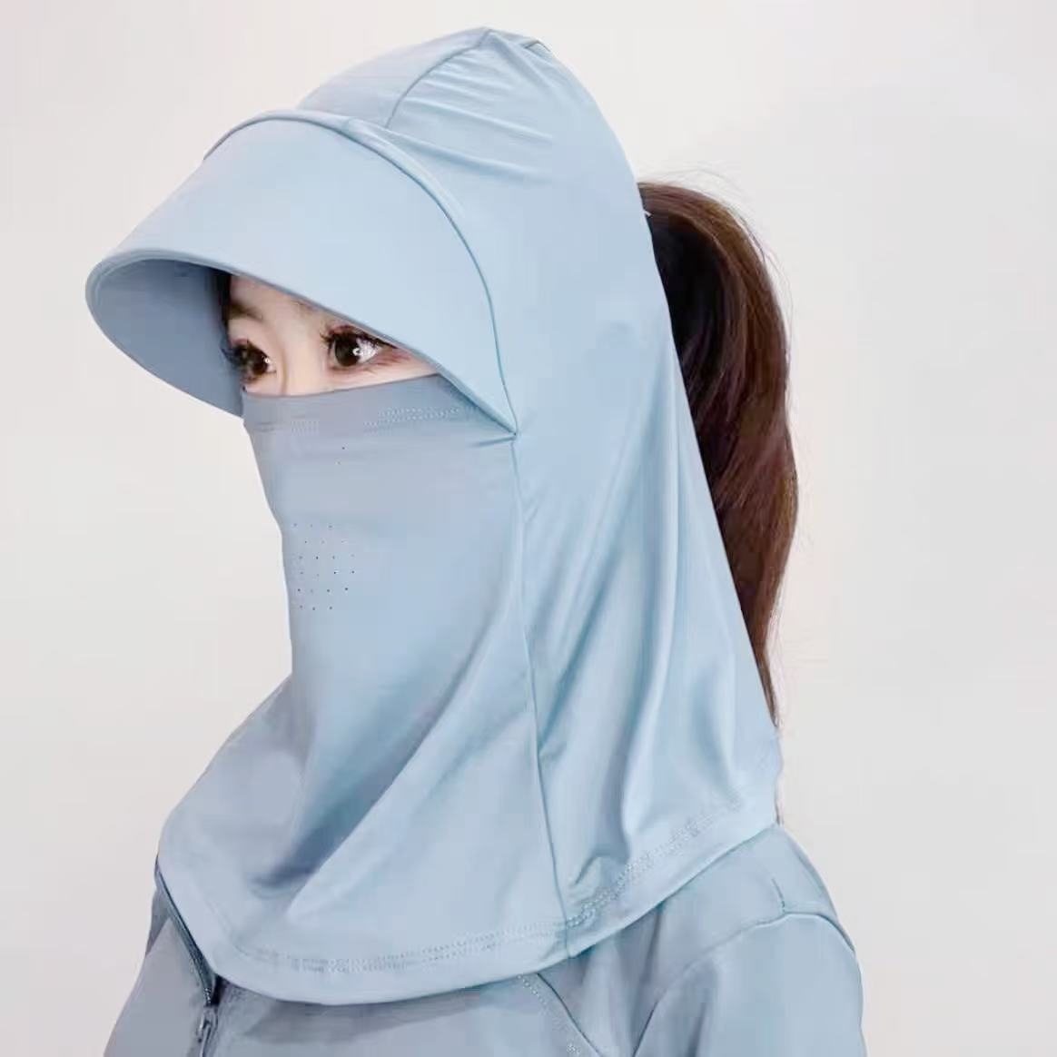 Seamless Mask and Cap - Sky Blue