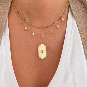 Kisvi S925 <span class=keywords><strong>collana</strong></span> di zirconi in oro placcato <span class=keywords><strong>quadrifoglio</strong></span> in <span class=keywords><strong>argento</strong></span> sterling - Product Image 3