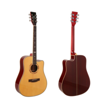In-Stock Factory Wholesale 41Inch All Solid Wood Acoustic Guitar Solid Spruce Mahogany Glossy Finish Guitare Acoustique