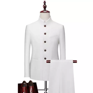 Nouveau Costume de Mariage de Luxe pour Homme, Ensemble 2 Pièces avec Blazer et <span class=keywords><strong>Tunique</strong></span> à Col Mao, <span class=keywords><strong>Grande</strong></span> <span class=keywords><strong>Taille</strong></span> - Product Image 4