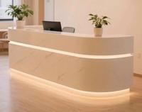 Bureau de réception moderne en MDF de luxe, écologique, avec éclairage LED pour hôtel, salle de sport, salons de beauté