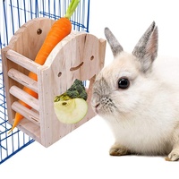 Support d'herbe alimentaire en bois support lapin foin mangeoire pour petits animaux domestiques mangeoire à foin en bois