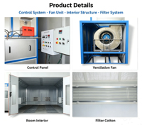 Cabina de Pintura para Autos con Calefacción Infrarroja, Cuarto de Secado Automático para Taller de Reparación de Automóviles