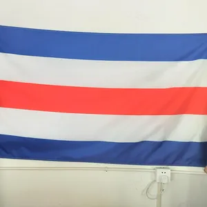 Bendera Promosi Cetak Logo Digital, tiang timbul 3x5kaki Pola asap 3x5 rem Sisi Ganda Untuk Luar Ruangan