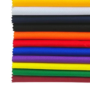 Haute qualité Dry Fit mèche faible étirement 140gsm 100% Polyester sport maillot oiseau oeil maille tissu pour survêtements de football