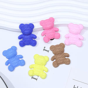 Ciondoli in resina a forma di orsetto sorridente, flessibili, a tinta unita, stile cartone animato Kawaii, per accessori fai da te, fermagli per capelli, gioielli e decorazioni per custodie di telefoni, all'ingrosso - Product Image 1