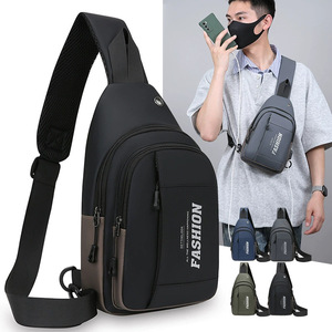 Fashion Crossbody Bag Multi Functional Chest Bag For Men Leisure Travel Solid Color Single Shoulder Bag - Product Image 1
