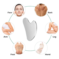 Rouleau de contour parfait Gua Sha de style 2022, rouleau facial Scharber et ensemble d'outils en acier inoxydable Guasha