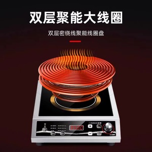 Placa de Inducción de 30x30cm con Panel de Cristal Negro, Control por Botones, Uso Comercial y Residencial, Estufa Eléctrica - Product Image 2