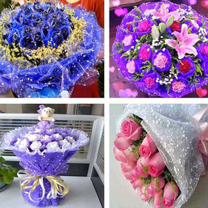 Wholesale Waterproof Coated PE Virgin Floral Mesh Wrap 4 Yards Snowflake Pattern Bouquet Packaging Roll - Product Image 4