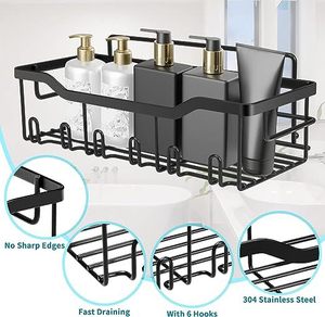 Tự dính Kệ phòng tắm màu đen, Nhà trang trại tường tắm bên trong tổ chức và lưu trữ yếu tố cần thiết - Product Image 5