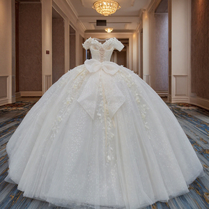 חם שנהב לבן quinceanera שמלת bohemian רקומים וסטיבול שמלת כדור שמלה לבנות כדורי תחרה בנות אפליק קשת - Product Image 3