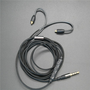 Câble Audio Mmcx compatible 3.5 Mm avec commande pour Se215 315 W10 W20 W30 W40 W50, câble tressé noir - Product Image 1
