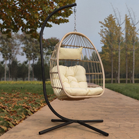 Boîte d'emballage Patio hamac à bascule meubles d'extérieur coussin plus épais Chaise de salon oeuf rotin intérieur suspendu chaise balançoire