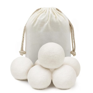 Boules de séchage en laine de Nouvelle-Zélande écologiques, 7 cm, lot de 6, marque privée, 100% laine naturelle, boules de séchage en laine pour le nettoyage - Product Image 1