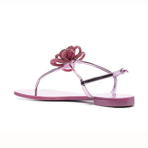 Ultimi sandali con cinturino alla caviglia da donna infradito per ragazze estate Casual Flower <span class=keywords><strong>Fashion</strong></span> scarpe da spiaggia antiscivolo pantofola piatta per ragazze - Product Image 2