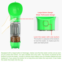 Bouteille Distributrice Manuelle Portable pour Animaux de Compagnie, Récipient Alimentaire Transparent en Plastique pour Chats et Chiens, Couleur/Logo Personnalisable, 300ml, Voyage, Extérieur, Teal