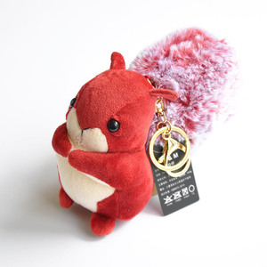 Vente en gros personnalisée, 4 pouces (10 cm), nouveau design, adorable mini animal en peluche, écureuil en peluche, coton PP, porte-clés - Product Image 5