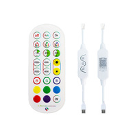 Controlador LED Inteligente con Control Remoto de 24 Teclas y Control por Aplicación, 5V USB WS2812B WS2811 SPI RGB Dream Color, para Tira de Luces LED Direccionables por Píxeles