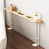 Canapé électrique en bois massif avec étagère de rangement arrière, table longue murale, armoire latérale ultra-étroite, design minimaliste moderne
