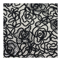 Tissu en dentelle brodée de sequins, tissu en tulle gaze chenille rose pour robe de mariée et cheongsam