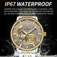 BINBOND 2026 Nuevo Modelo Original Relojes de Lujo para Hombre Correa de Acero Resistente al Agua Reloj Mecánico Luminoso para Hombre