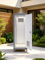 Cabine de douche mobile individuelle portable en panneaux sandwich préfabriqués pour extérieur, design écologique, durable et facile à installer