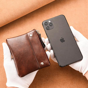 Yeni Kısa Cüzdan İnce Düz Renk PU Dikdörtgen Mini Fermuarlı Kartlık Avrupa Amerikan Retro Bozuk Para Cüzdanı Erkekler İçin - Product Image 3