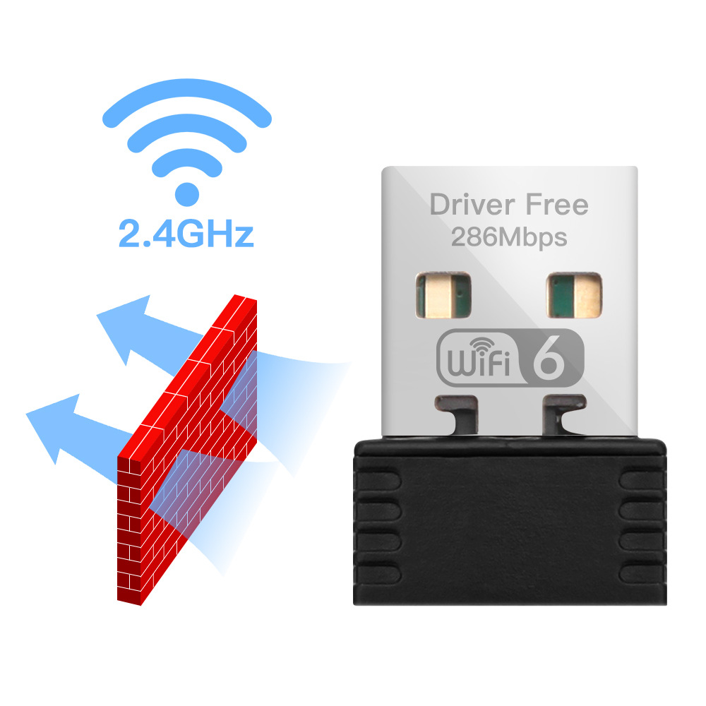 2.4ghz USB WIFI 6 Dongle - 802.11 Driver Free Adapter