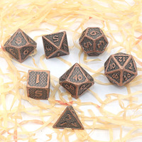 Ensemble de dés DND en métal miniature à écailles de dragon, 7 pièces, polyèdre avec logo personnalisé, forme DND du fabricant pour les jeux