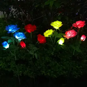太阳能电池板led玫瑰花花园太阳能灯