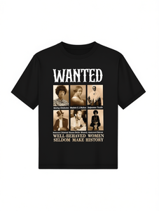 T-shirt da donna con stampa 'Empower Women History Portrait', manica corta, girocollo, vestibilità comoda, in poliestere, casual, primavera estate, lavabile in lavatrice - Product Image 1