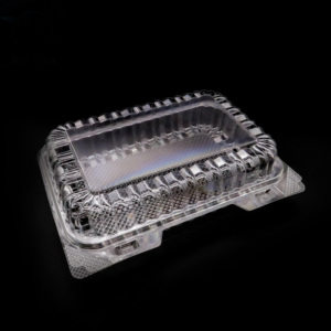 Clear Plastic Disposable Food Packing Clamshell Hinged Storage Boxes