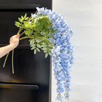 Bunga Wisteria Buatan Tiruan, Rangkaian Bunga Pernikahan, Tanaman Gantung Palsu, Laris Manis