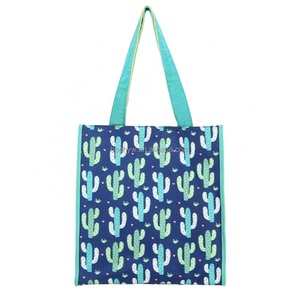 Original Designer Custom Cactus Print Green Fashion Youth Girl Women Heavy Duty Large Canvas Tote <b>Bag</b> With <b>Pencil</b> <b>Case</b> - Product Image 2