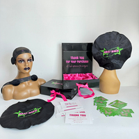 Lot de Boîtes à Perruques de Luxe avec Logo Personnalisé, Emballage pour Extensions de Cheveux, Boîte à Cheveux, Sac en Satin, Bande Fondante et Protège-Oreilles
