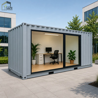 Bureau préfabriqué moderne en conteneur de 20 pieds avec salle de bain, structure en acier personnalisable et panneaux sandwich