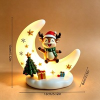 Lampe de nuit LED en forme de lune de Noël, Père Noël, renne, bonhomme de neige, décoration de table, ornement de Noël pour la maison, chambre à coucher, cadeau de Noël