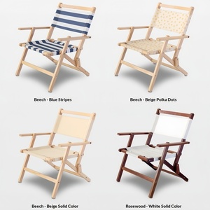 Chaises pliantes modernes haut de gamme en <span class=keywords><strong>bois</strong></span> de hêtre - Chaises de plage et de camping sur mesure avec tissu Oxford - Product Image 4