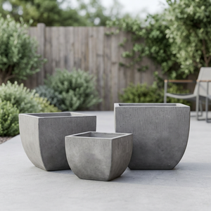 Macetas de hormigón gris antiguo de alta calidad, celdas fuertes para uso en exteriores en climas hostiles para el hogar y el jardín - Product Image 1