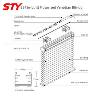 Persianas venecianas motorizadas integradas NOVO E24, persianas enrollables para <span class=keywords><strong>el</strong></span> hogar inteligente, obturador, Motor Tubular de Peine de miel de 24mm - Product Image 6