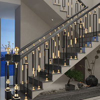 Fantaisie bricolage intérieur doré en alliage d'aluminium balustrades et mains courantes poste colonne garde-corps pour escalier