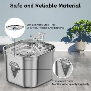 Pet Water Dog Bowl 304 Stainless Steel Automatic Pet Dog Water Dispenser Cat Water Fountain
