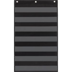 Pocket Chart 17x33 Inch Black <b>Plastic</b> Durable Classroom Flip Chart for Sentence <b>Strips</b> Educational Tool - Product Image 2
